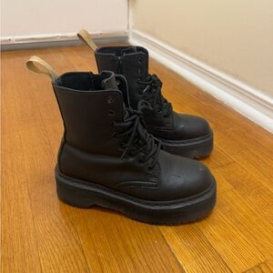 Dr. Martens Black Platform Combat Boots